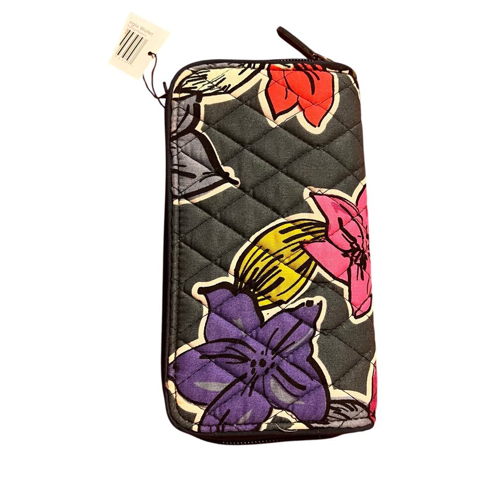 Vera Bradley RFID Georgia Zip Around Accordion Wallet-Falling Brand New